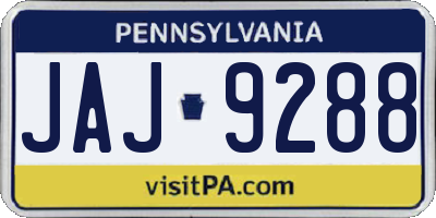 PA license plate JAJ9288