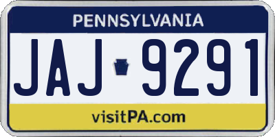 PA license plate JAJ9291