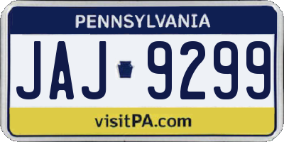 PA license plate JAJ9299
