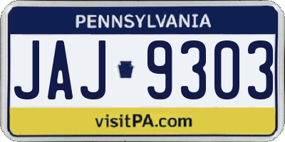 PA license plate JAJ9303