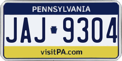 PA license plate JAJ9304