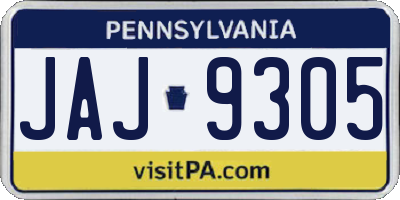 PA license plate JAJ9305