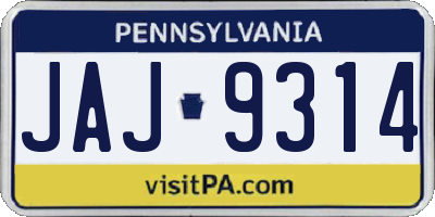 PA license plate JAJ9314