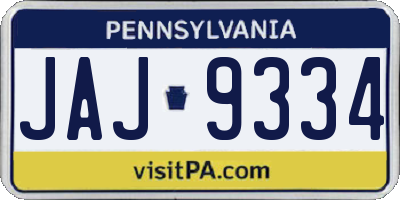 PA license plate JAJ9334