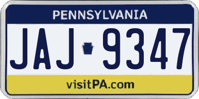 PA license plate JAJ9347