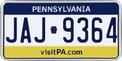 PA license plate JAJ9364