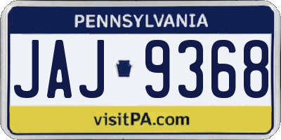 PA license plate JAJ9368