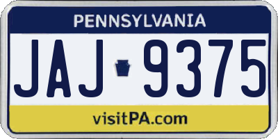 PA license plate JAJ9375