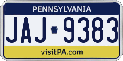 PA license plate JAJ9383