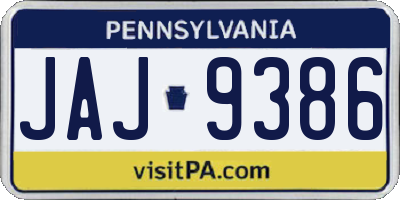 PA license plate JAJ9386
