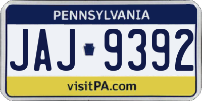 PA license plate JAJ9392