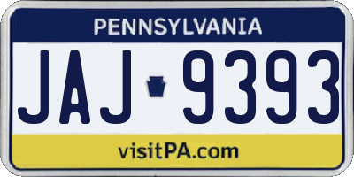 PA license plate JAJ9393