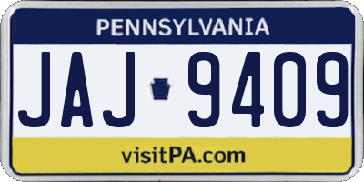 PA license plate JAJ9409