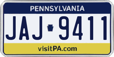 PA license plate JAJ9411