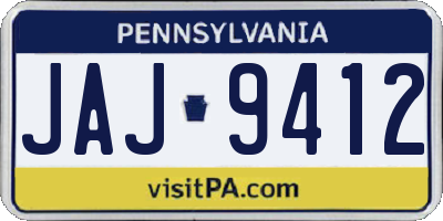 PA license plate JAJ9412