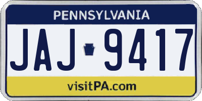 PA license plate JAJ9417