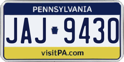 PA license plate JAJ9430