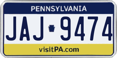 PA license plate JAJ9474