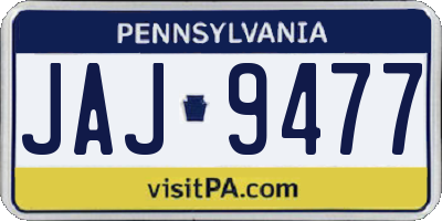 PA license plate JAJ9477