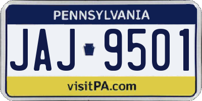 PA license plate JAJ9501