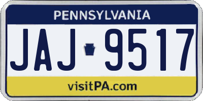 PA license plate JAJ9517