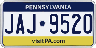 PA license plate JAJ9520