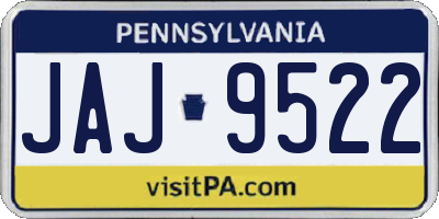 PA license plate JAJ9522