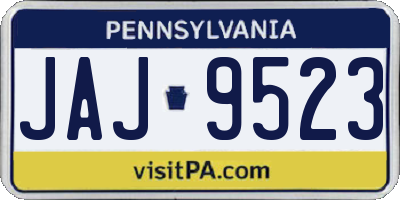 PA license plate JAJ9523