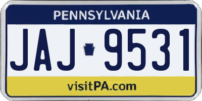 PA license plate JAJ9531