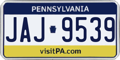 PA license plate JAJ9539