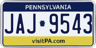 PA license plate JAJ9543