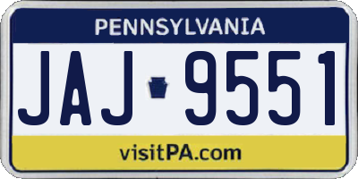 PA license plate JAJ9551