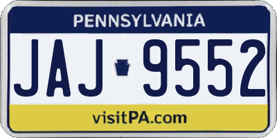 PA license plate JAJ9552