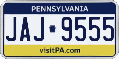 PA license plate JAJ9555