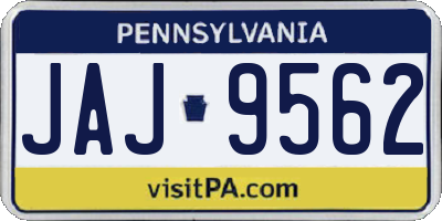 PA license plate JAJ9562