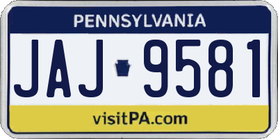 PA license plate JAJ9581