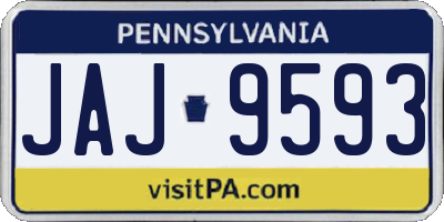 PA license plate JAJ9593