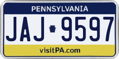 PA license plate JAJ9597