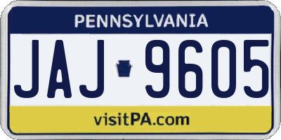 PA license plate JAJ9605