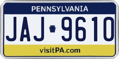 PA license plate JAJ9610