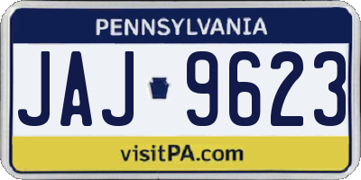 PA license plate JAJ9623