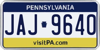 PA license plate JAJ9640