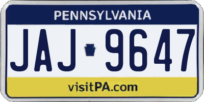 PA license plate JAJ9647