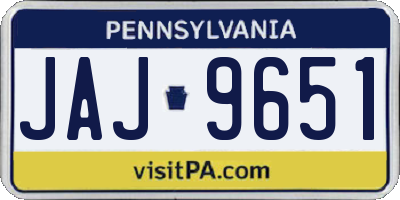 PA license plate JAJ9651