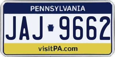 PA license plate JAJ9662