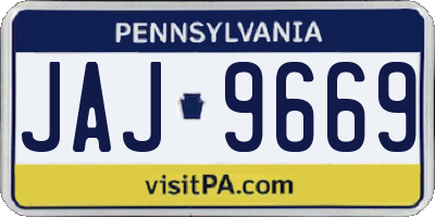 PA license plate JAJ9669