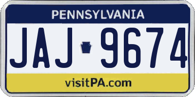 PA license plate JAJ9674