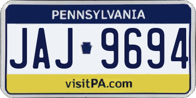 PA license plate JAJ9694
