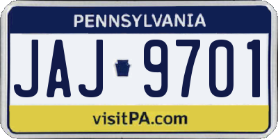 PA license plate JAJ9701