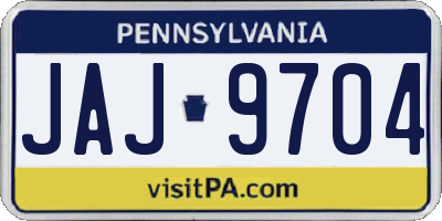 PA license plate JAJ9704